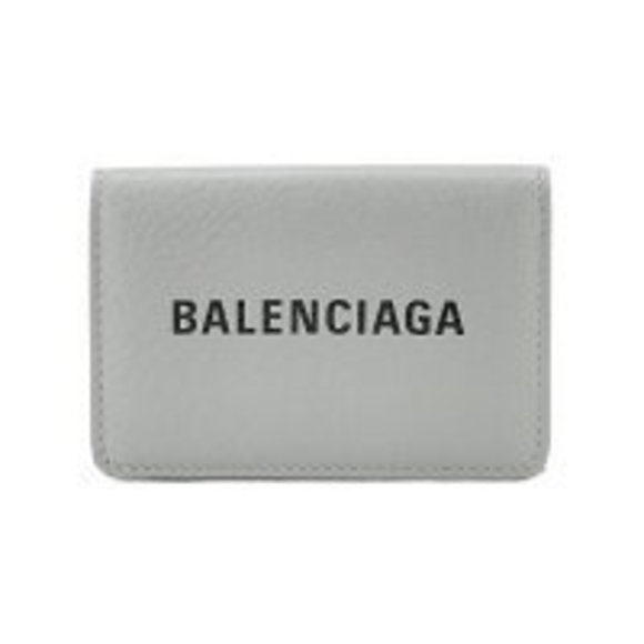 BALENCIAGA Wallet Tri Grey Leather - Picture 1 of 3
